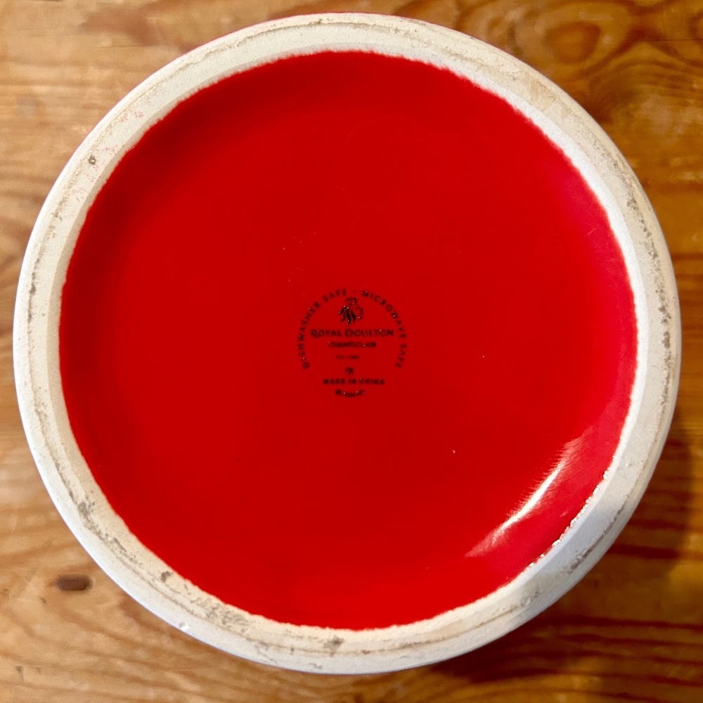 Royal Doulton Chanticlair Christmas Red Porcelain Stoneware Small Lidded Crock - Picture 3 of 5